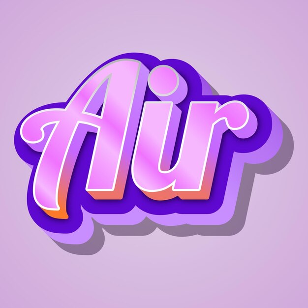 Photo air typography 3d design cute text word cool background photo jpg