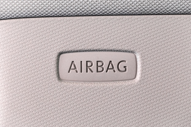 Airbag sign in car. car safety concept.