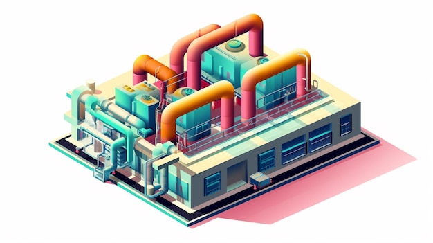 aircon ducting plant icon AI generative