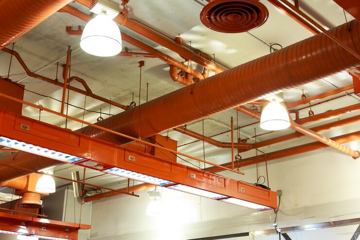 Airconditioner ventilatie-installatiesysteem in gebouw