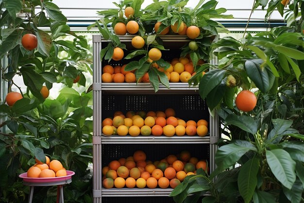 Airconditioningseenheid in een kas voor het vermeerderen van tropische fruitbomen