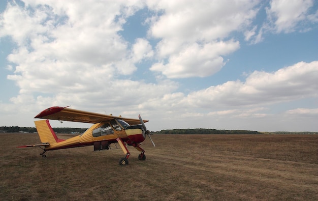 The aircraft Small old airplane