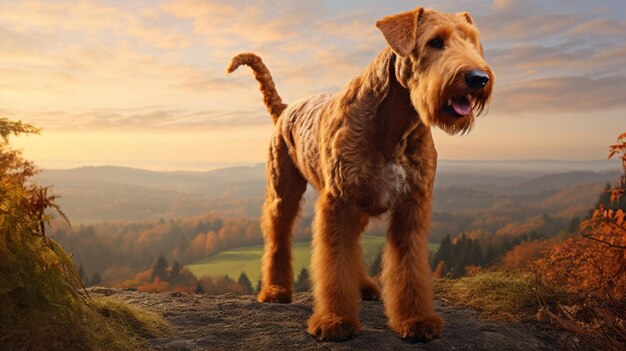 Airedale terrier hondenras dier gegenereerde ai foto