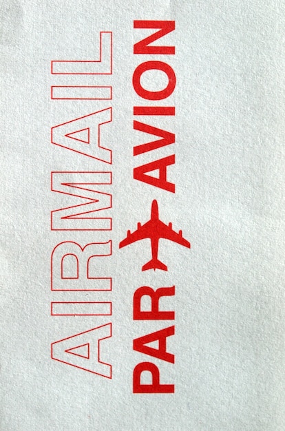 Airmail letter envelope