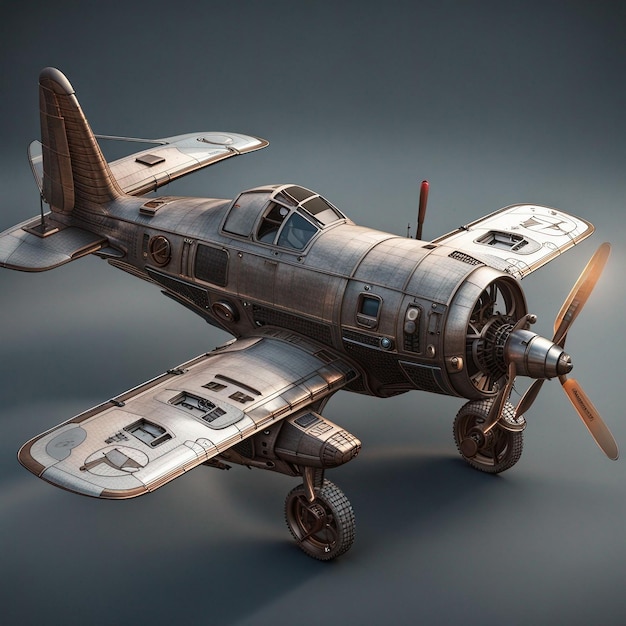 Photo a airplane 3d model concept art