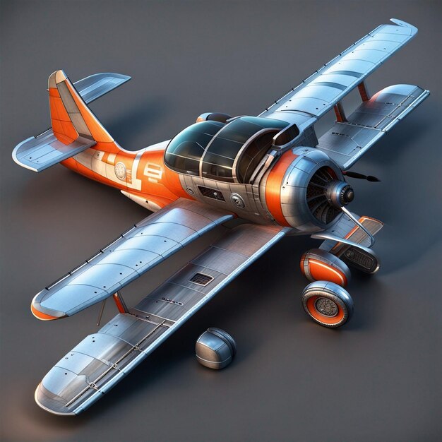 A airplane 3d model concept art