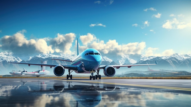 airplane at the airport terminal