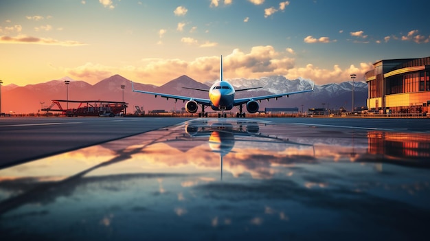 airplane at the airport terminal