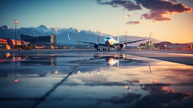 airplane at the airport terminal