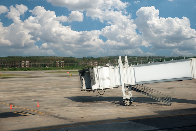 Airplane Bridge,walkway in airport for passengers boarding