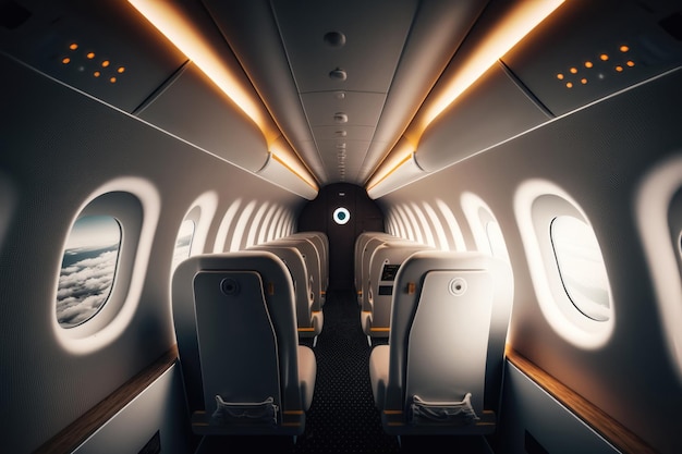 Airplane cabin interior AI generated