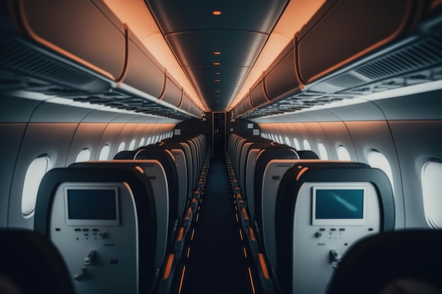 Airplane cabin interior AI generated