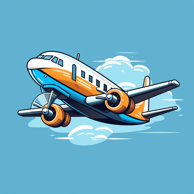 Photo airplane cartoon logo