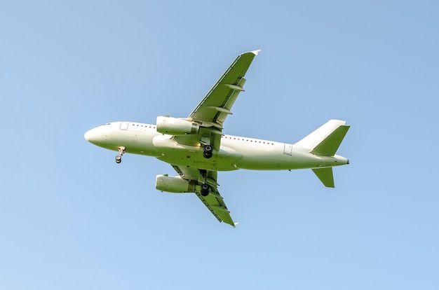 澄んだ青い空の飛行機