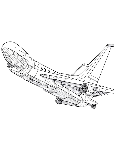 Airplane coloring page for kids