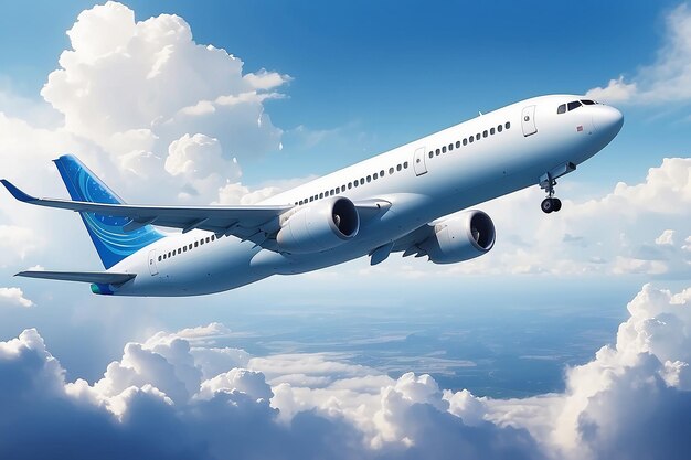 Airplane in flight stock illustration