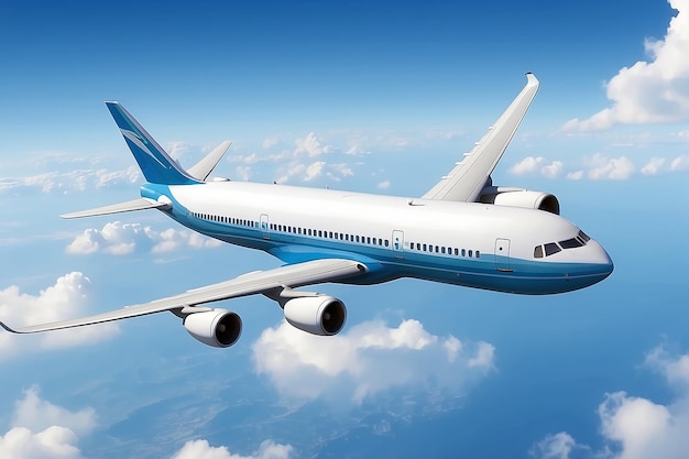 Airplane in flight stock illustration