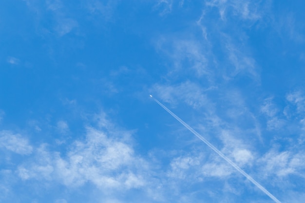 青空を飛んでいる飛行機