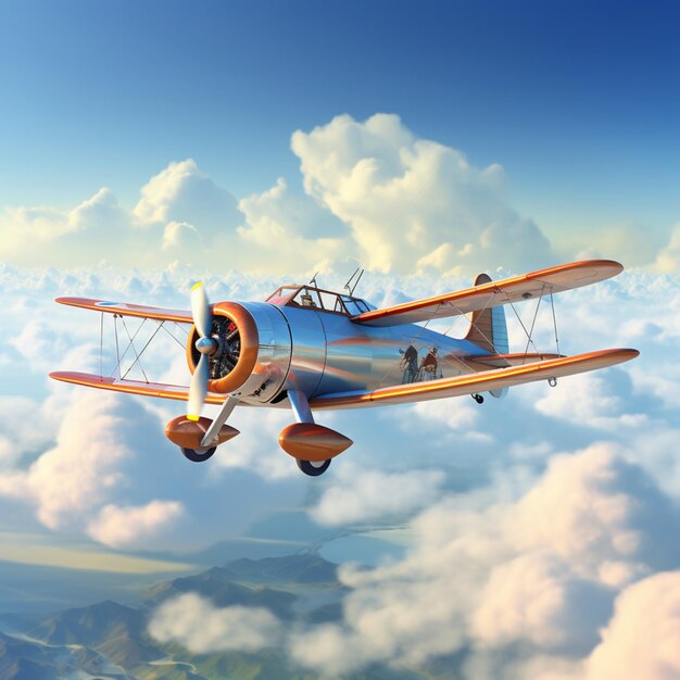 写真 雲の上を飛ぶ飛行機