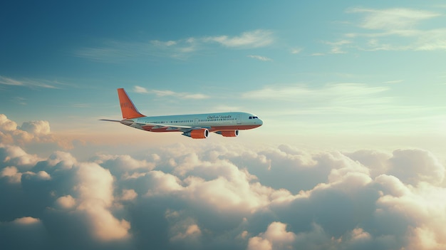 Photo airplane flying in sky