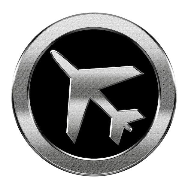 Airplane icon silver