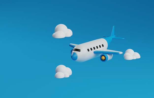 Airplane Iconic Symbol of Aviation 3D Render