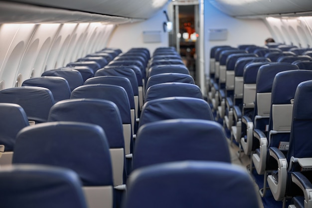 Airplane salon at night