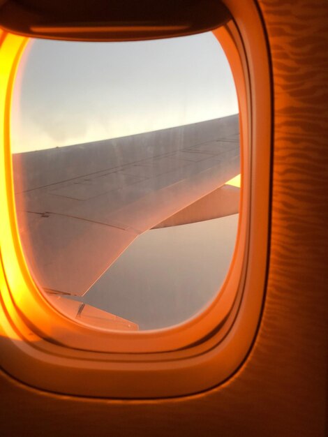 Airplane seen through window