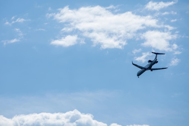 Airplane in sky travel concept