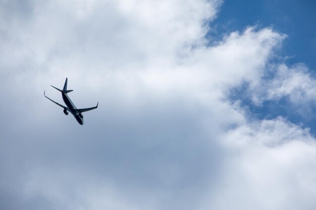 Airplane in sky travel concept