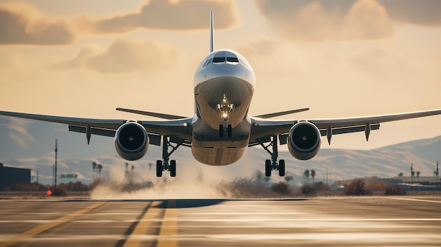 写真 空港から離陸する飛行機