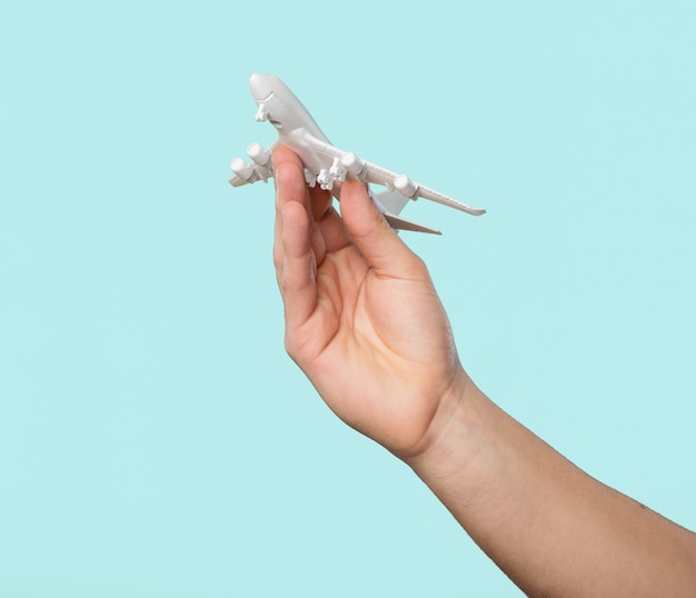 Airplane toy isolated. travel concept