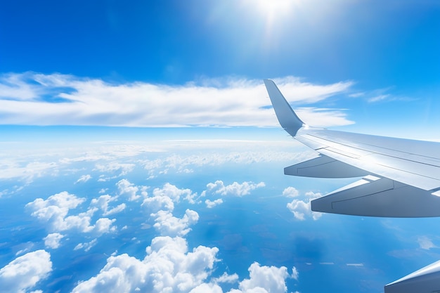 Airplane view from below the clouds