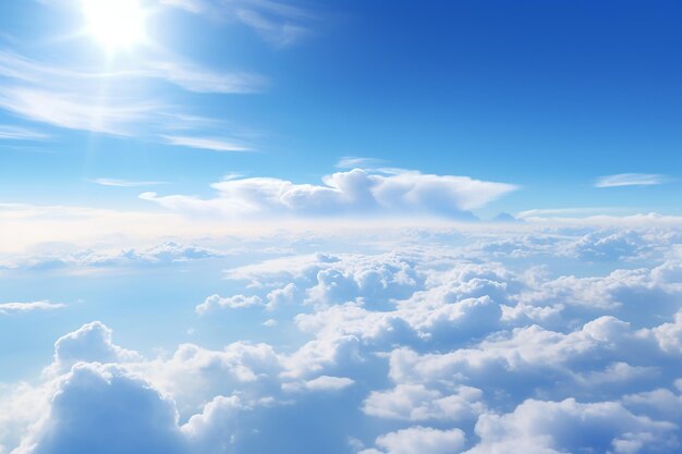 Photo airplane view from below sky with clouds