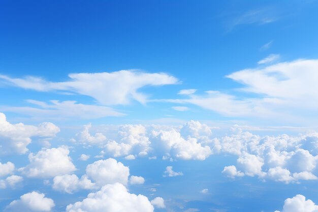 Airplane View from Below Sky with Clouds