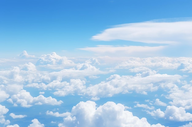 Airplane View from Below Sky with Clouds