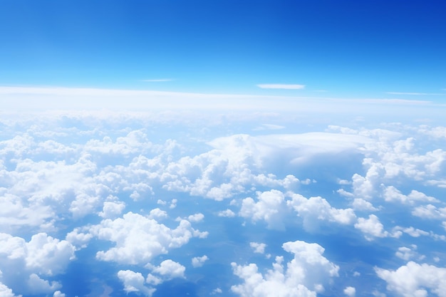 Airplane View from Below Sky with Clouds