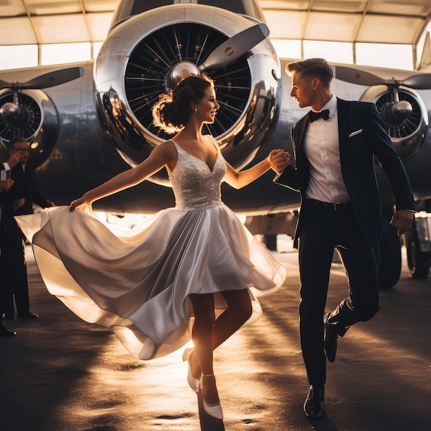 Airplane wedding