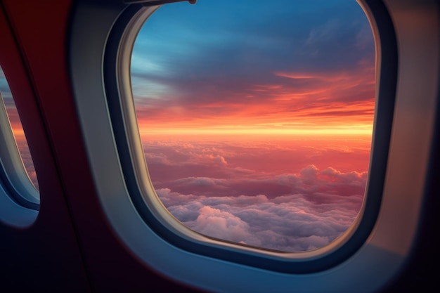 Airplane window Travel view interior Generate Ai