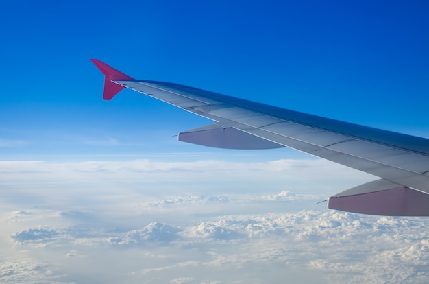 飛行機の翼と空