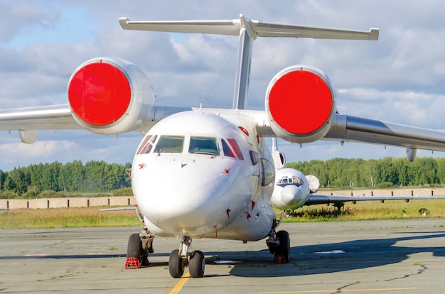 Airplane with engines on the top of the wings.