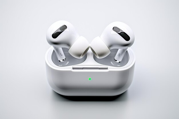 Photo airpods pro on white background