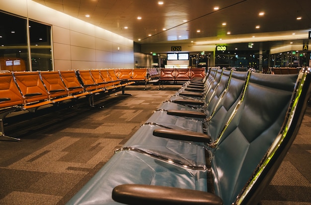 Airport chairs in duty free zone