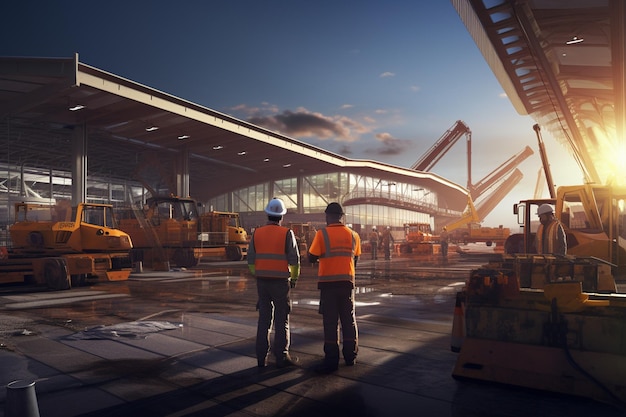 Airport construction workers