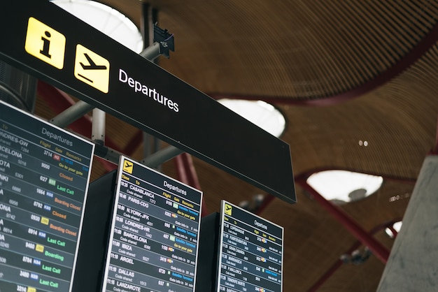 Airport timetable display