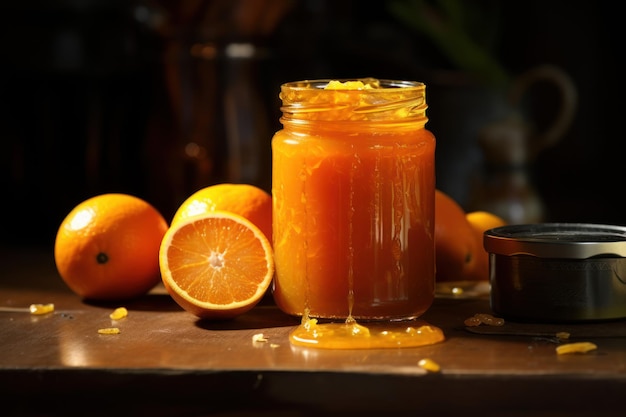 Airtight Orange jam jar Generate Ai