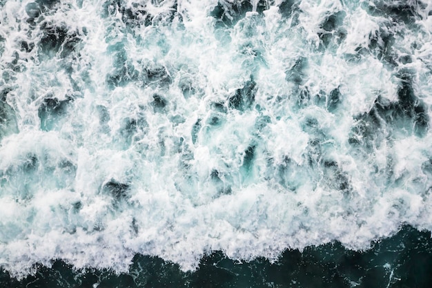 Airy view of an undulating restless sea or ocean Top view