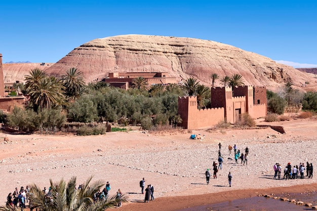 Ait Benhaddou is een versterkt dorp in het Engels langs de voormalige karavaan in Marokko
