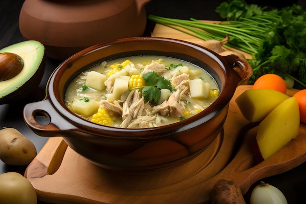 Ajiaco Potato and Chicken Soup Colombiaans eten traditioneel Colombiaans eten