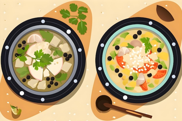 Ajiaco Potato and Chicken Soup colombian food traditional colombian food vector illustration